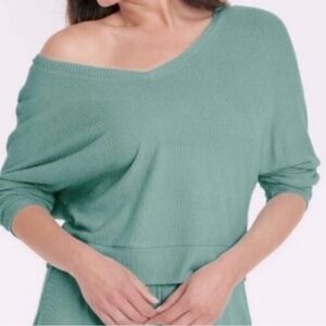Mint Green Ribbed Women's Sleepwear Top